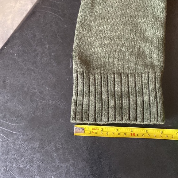Olive Green GAP Asymmetrical Cardi/Wrap-With-Arms 85% Cotton 15% Cashmere Large - Picture 8 of 10